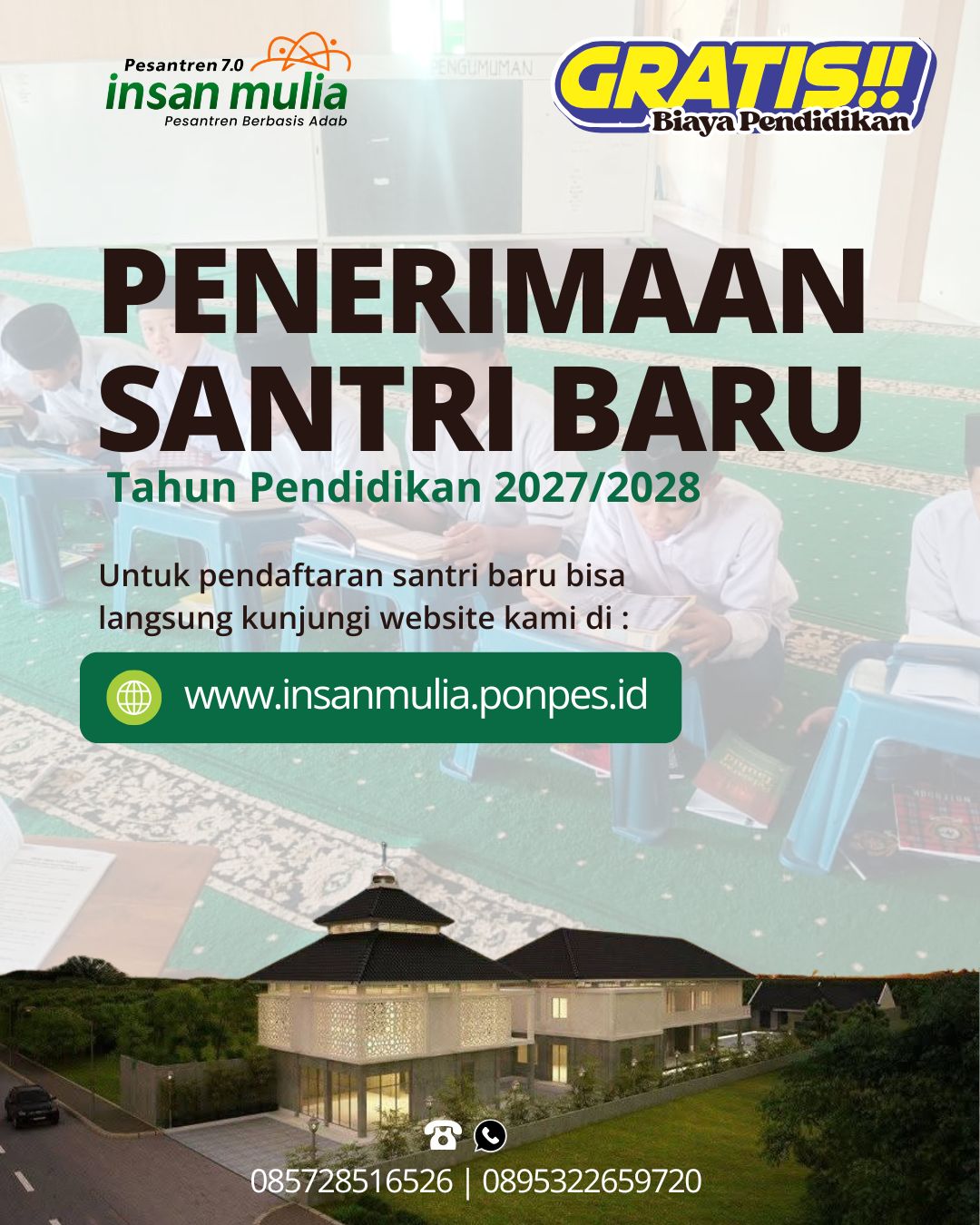 Pesantren Insan Mulia Buka Pendaftaran Santri Baru Tahun Ajaran 2027/2028